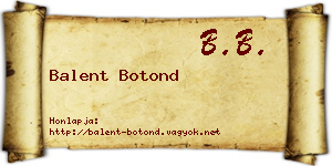 Balent Botond névjegykártya
